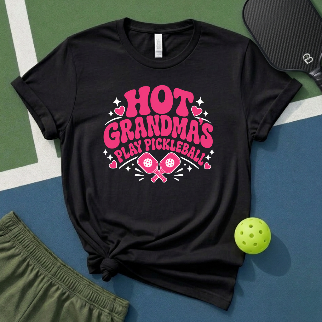 Hot Grandma's Play Pickleball T-Shirt