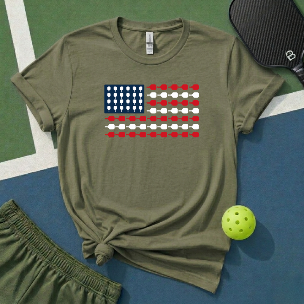 Pickleball USA Flag T-Shirt