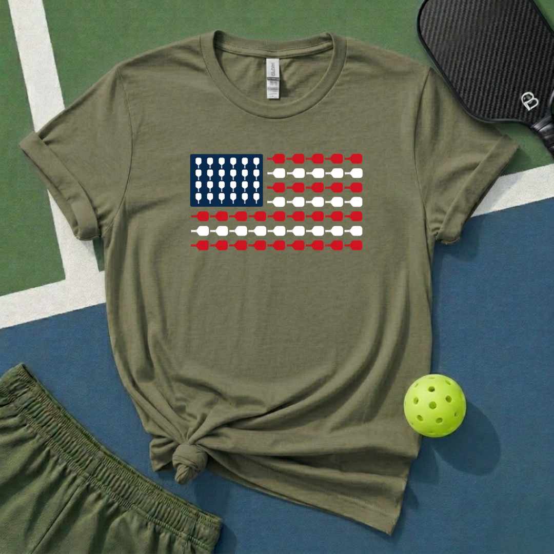Pickleball USA Flag T-Shirt