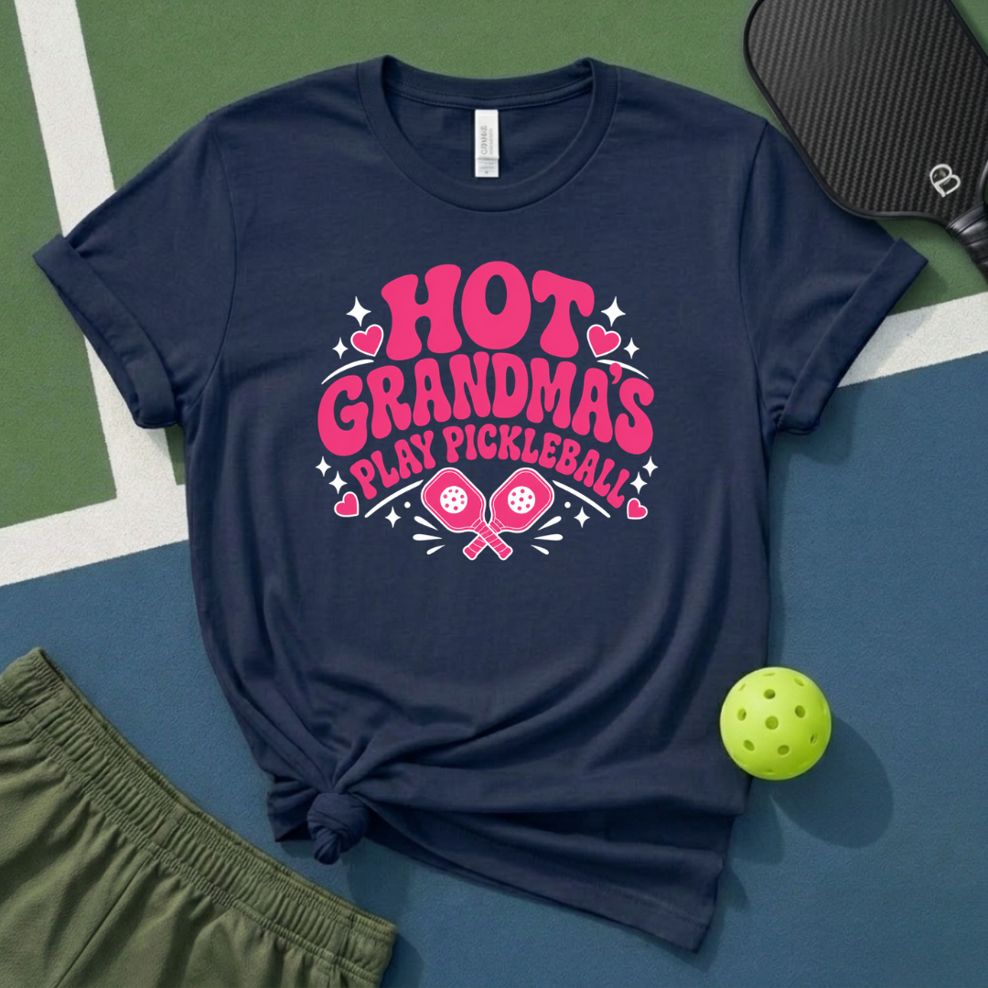 Hot Grandma's Play Pickleball T-Shirt